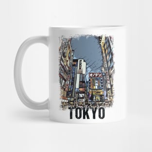 Tokio City Streets Vintage Travel Poster Series grunge edition 02 Mug